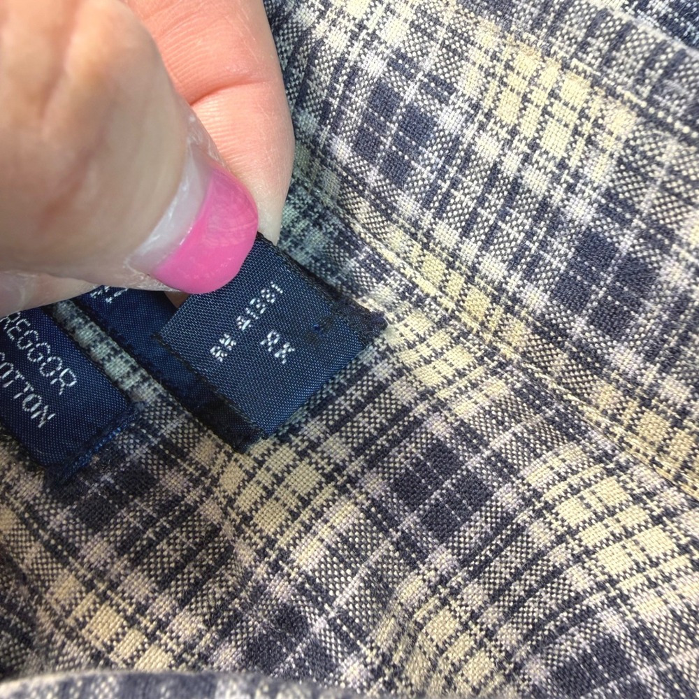 Ralph Lauren Button Down Mens XXL Blue Plaid Greggor Long Sleeve Shirt EUC - Picture 14 of 14